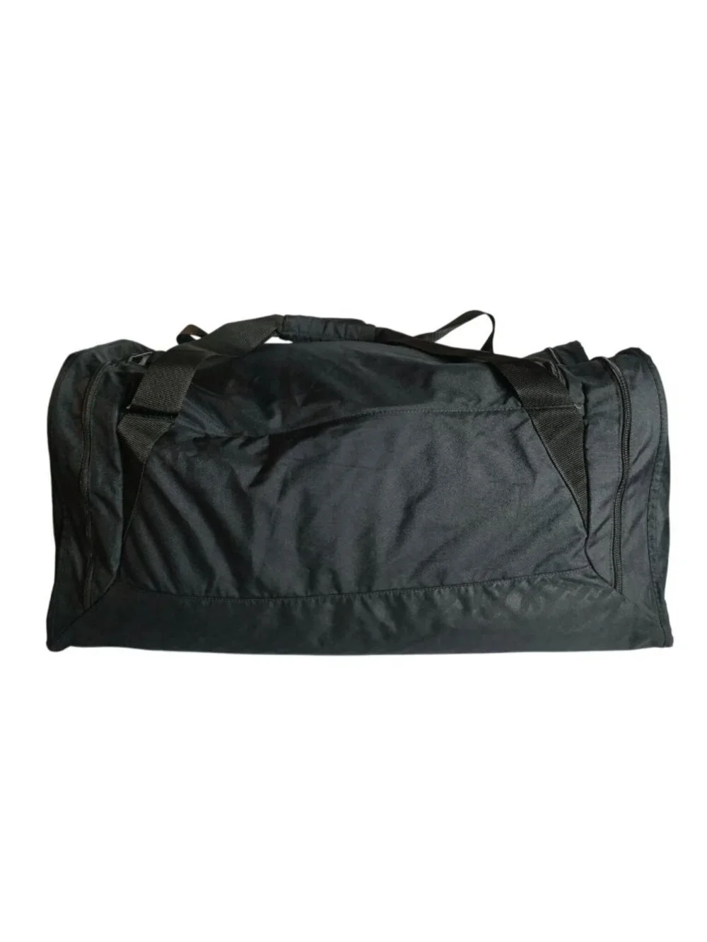 Nike Brasilia Duffle Bag Black White Swoosh Athletic Zip Side Pockets Gym Large